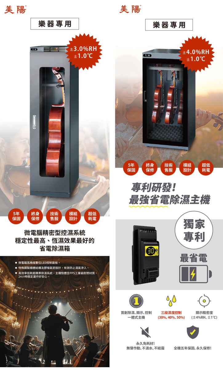 美陽®提琴專用防朝櫃（漢唐科技樂器恆濕櫃）